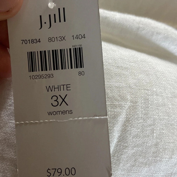J Jill Love Linen 100% Linen Cropped Pants 3X NEW White - Picture 3 of 3